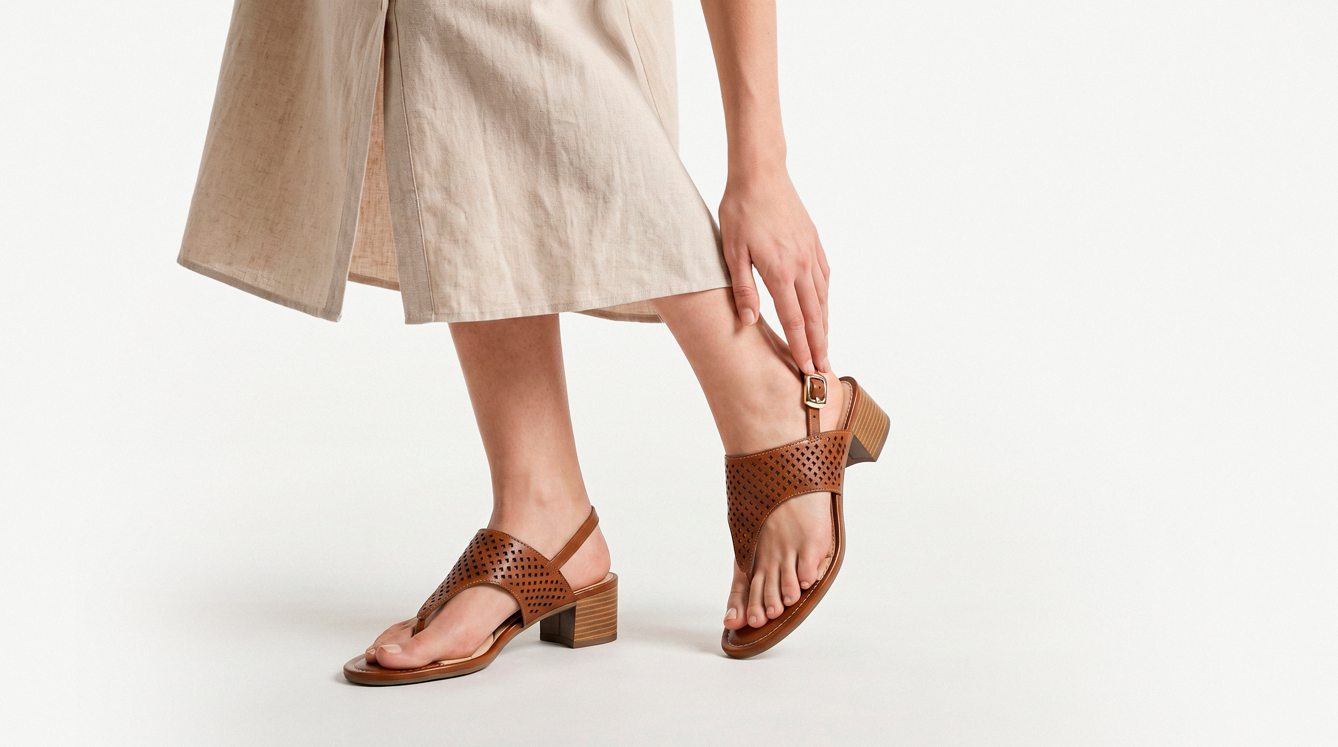 Sandalia Salto Baixo 852021 Napa Rock Caramelo