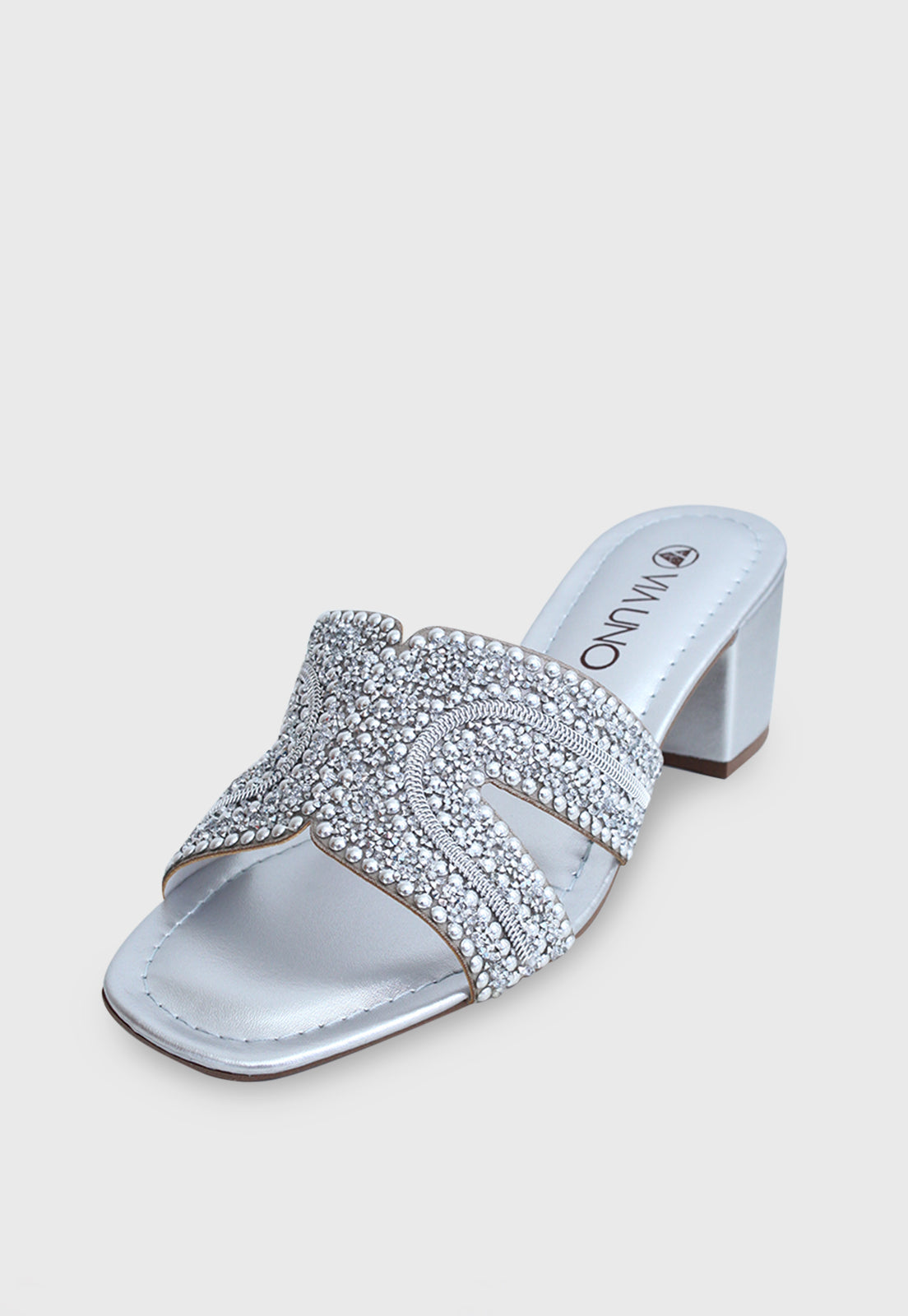 Tamanco Medio 854045 Elegance Prata