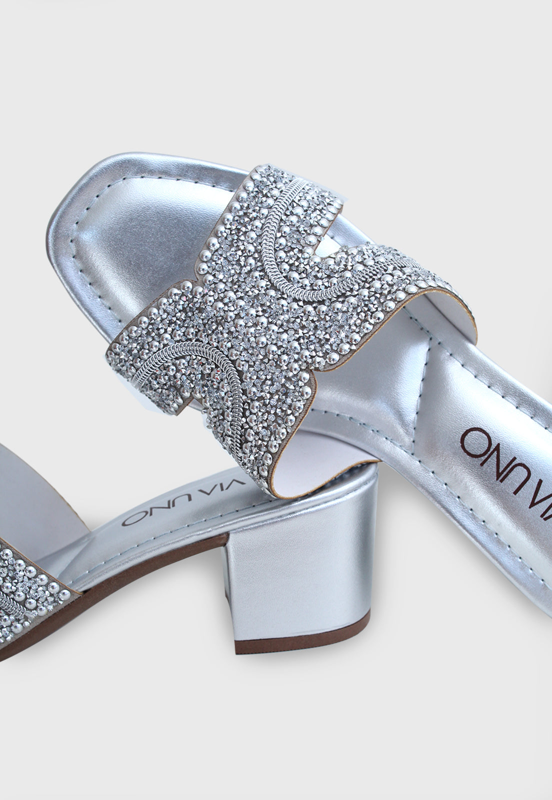 Tamanco Medio 854045 Elegance Prata