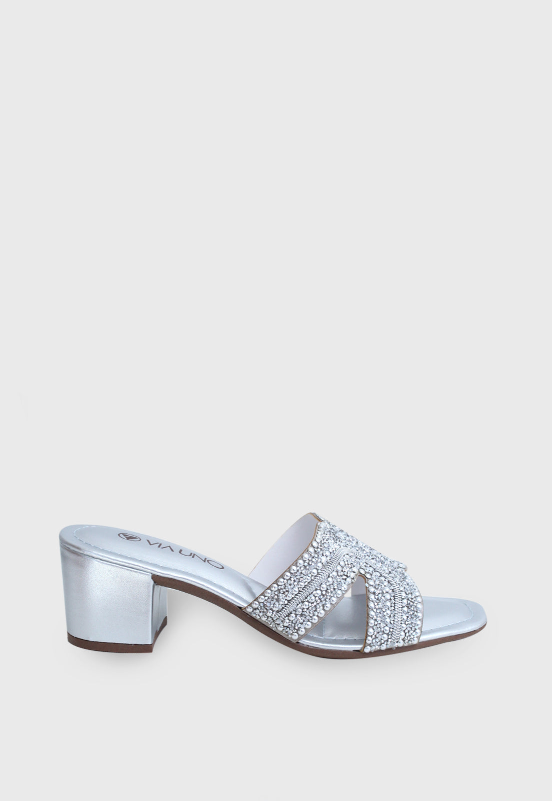 Tamanco Medio 854045 Elegance Prata