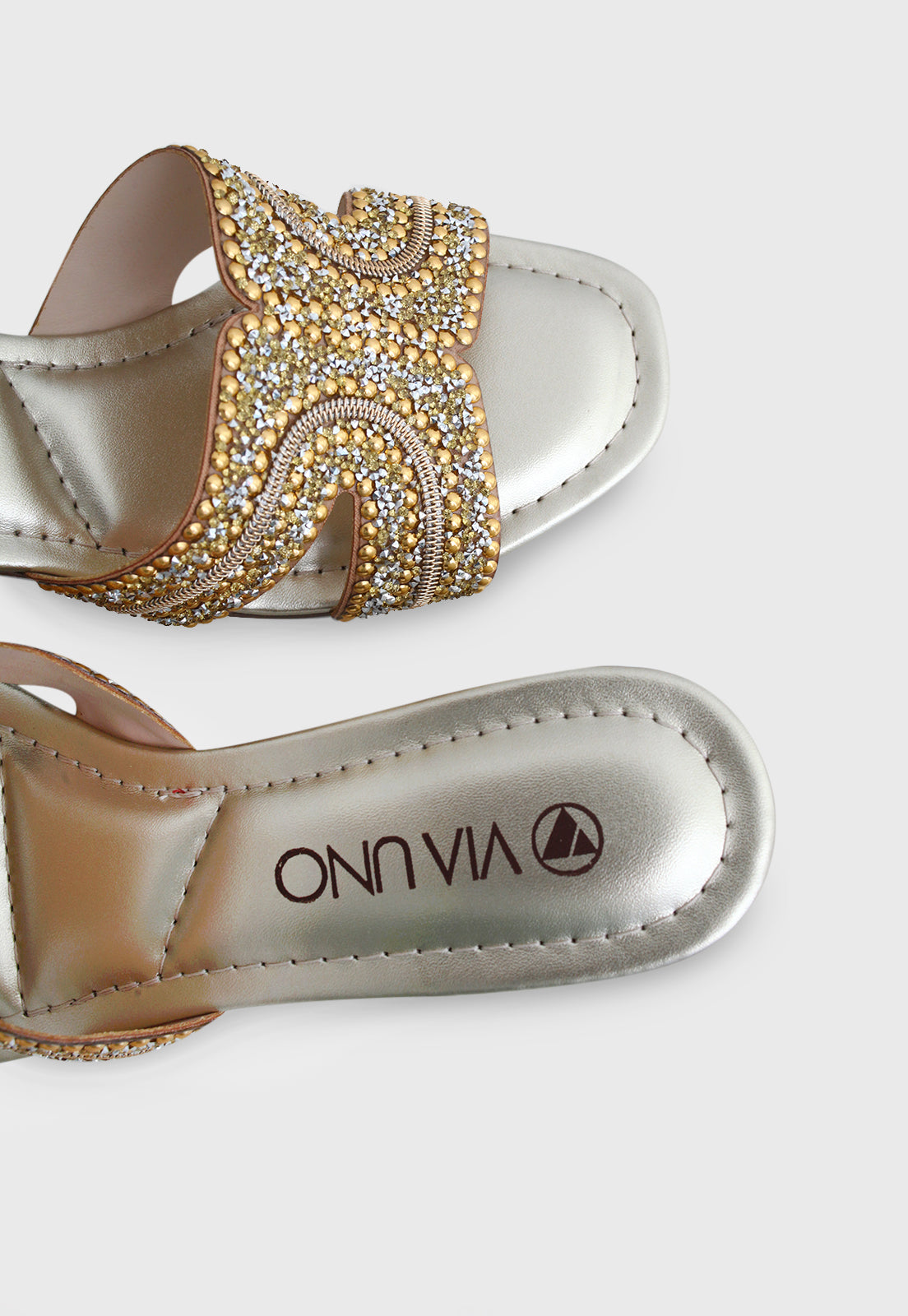 Tamanco Medio 854045 Elegance Ouro Light