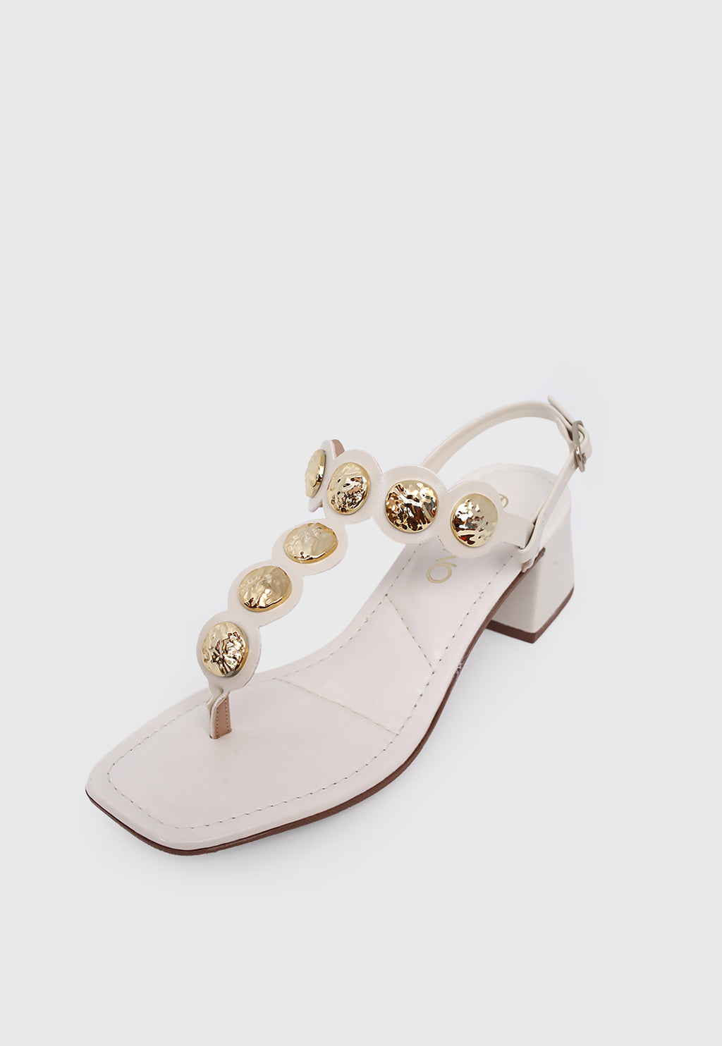 Sandalia Salto Medio 855055 Napa Rock Off White
