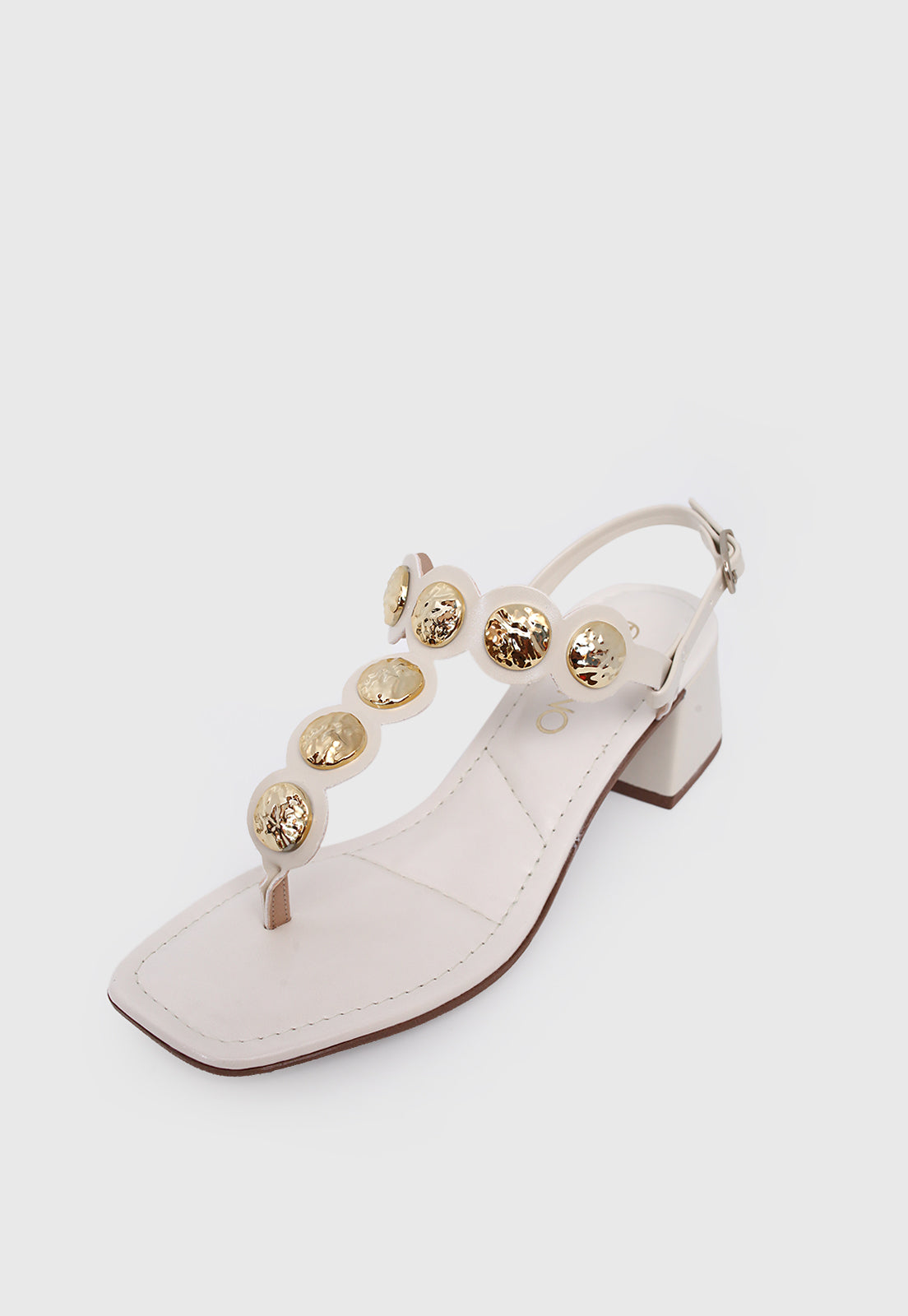 Sandalia Salto Medio 855055 Napa Rock Off White