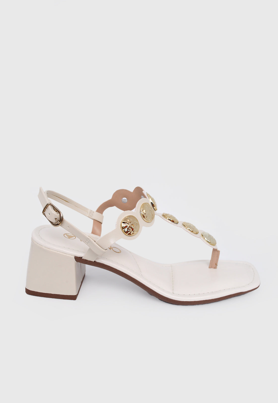 Sandalia Salto Medio 855055 Napa Rock Off White