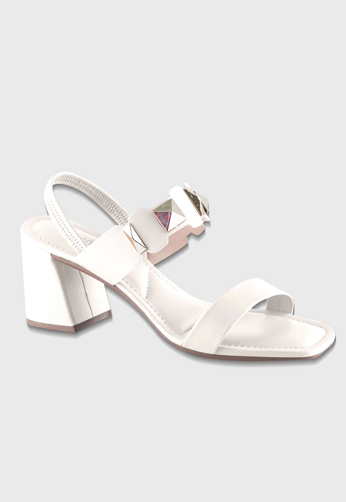 Sandalia Salto Medio 857009 Mestiço Off White