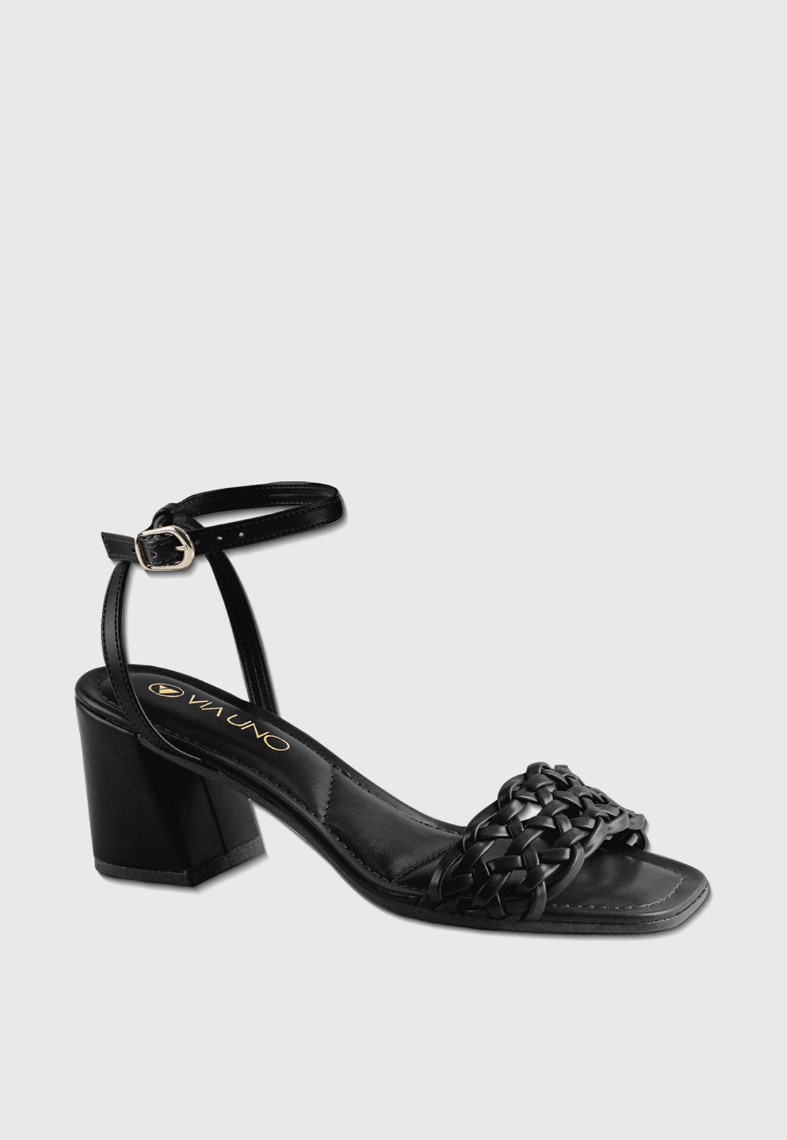 Sandalia Salto Medio 857041 Napa Rock Preto
