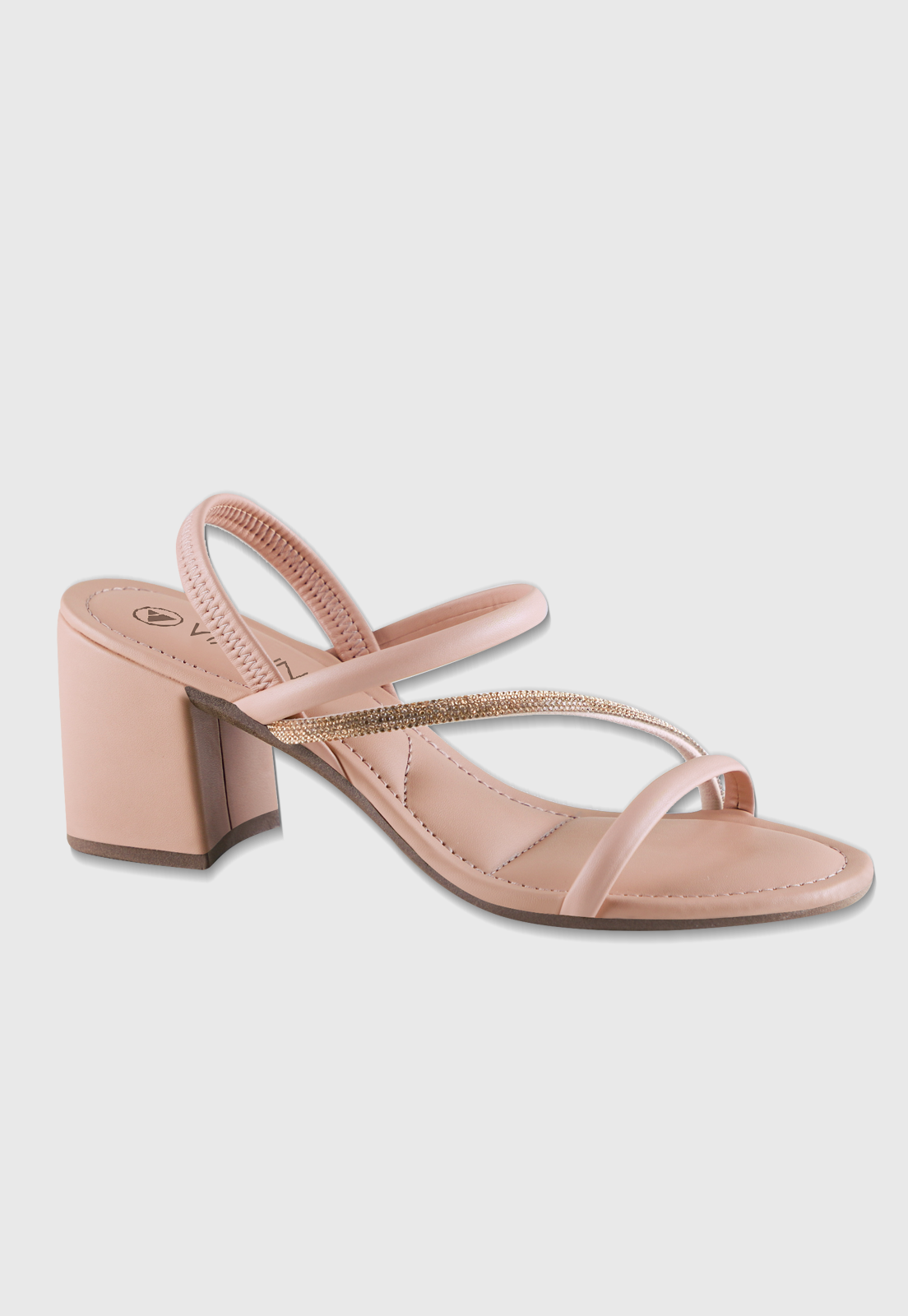 Sandalia Salto Medio 858008 Mestiço Nude