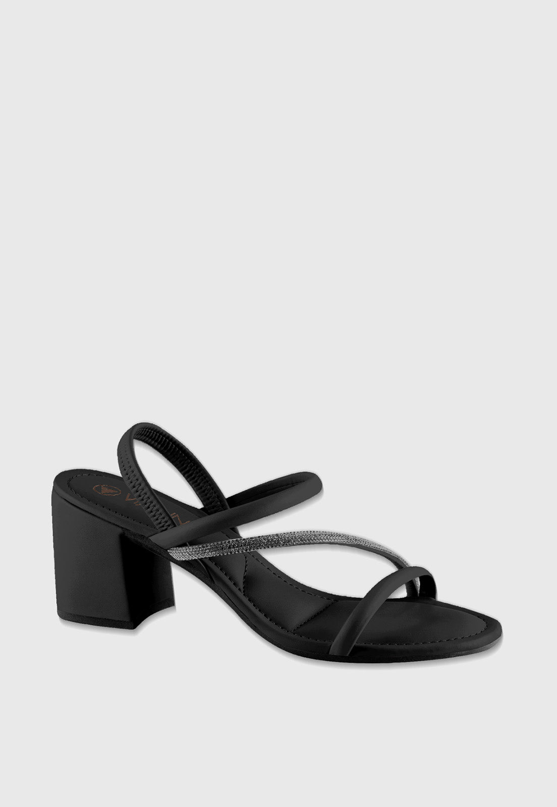 Sandalia Salto Medio 858008 Mestiço Preto