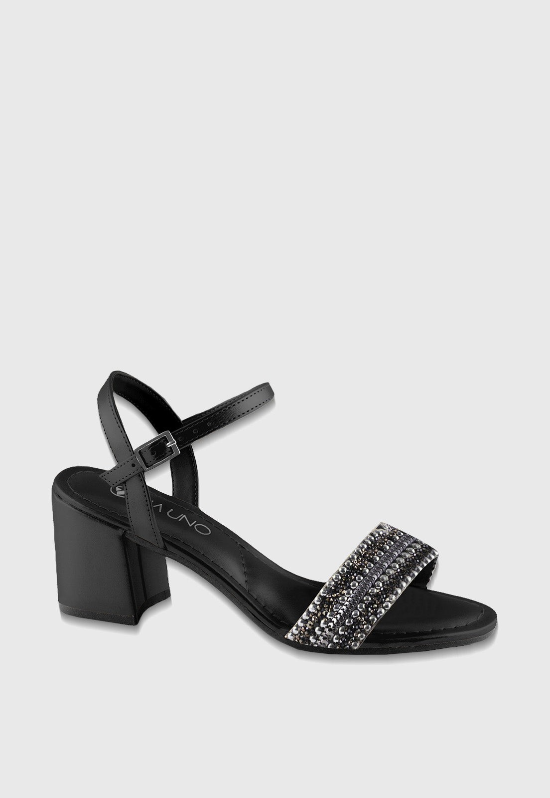 Sandalia Salto Medio 858030 Napa Rock Preto