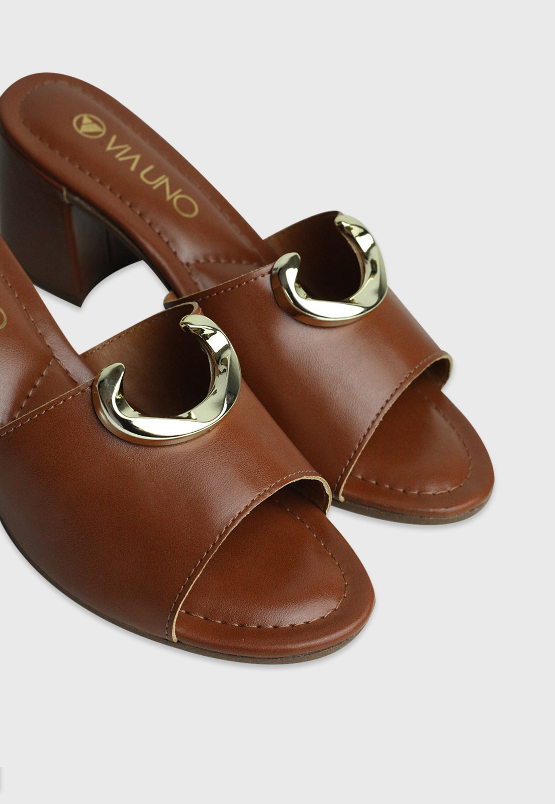 Tamanco Medio 858034 Napa Rock Caramelo