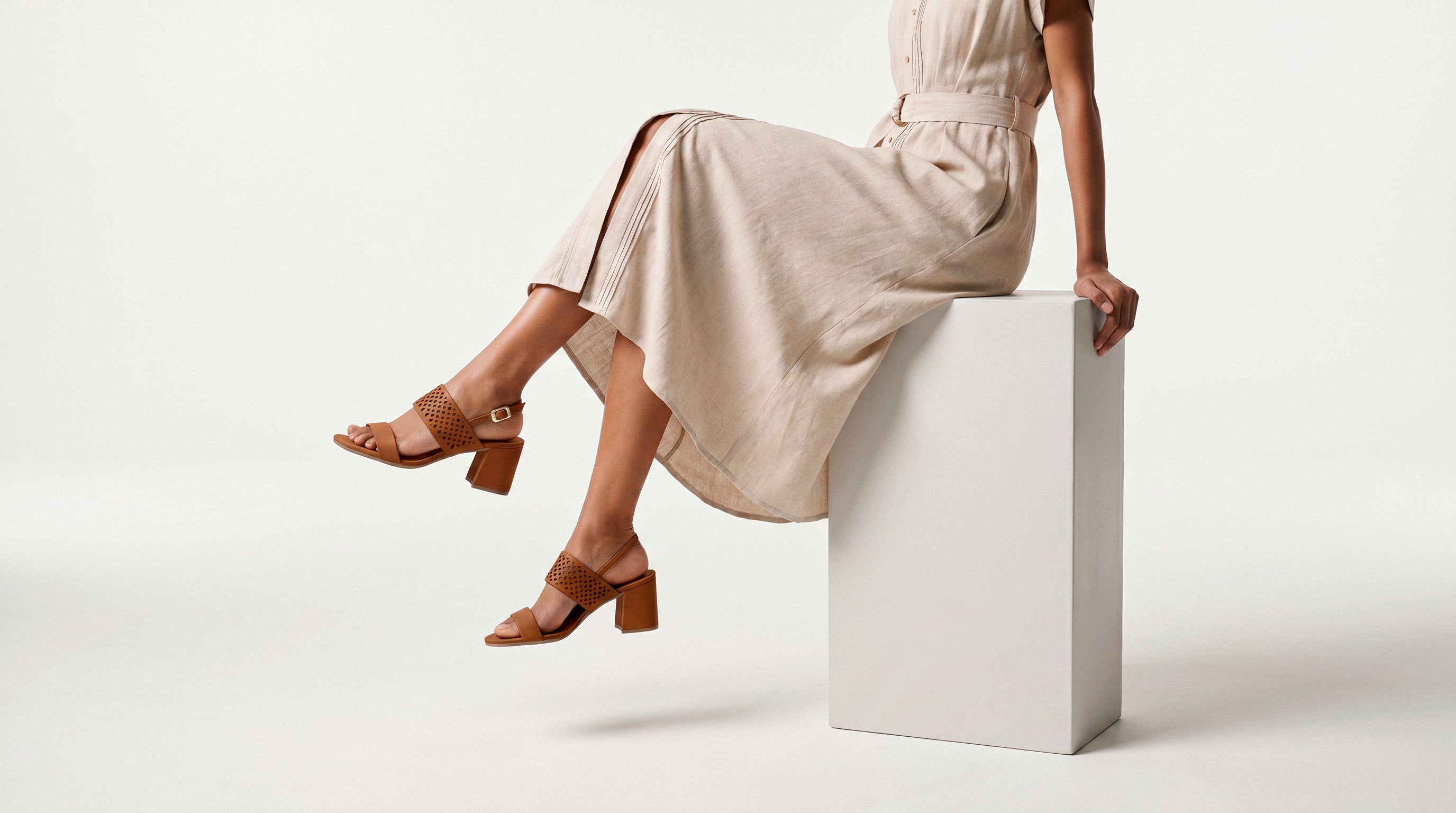 Sandalia Salto Medio 858049 Napa Rock Caramelo
