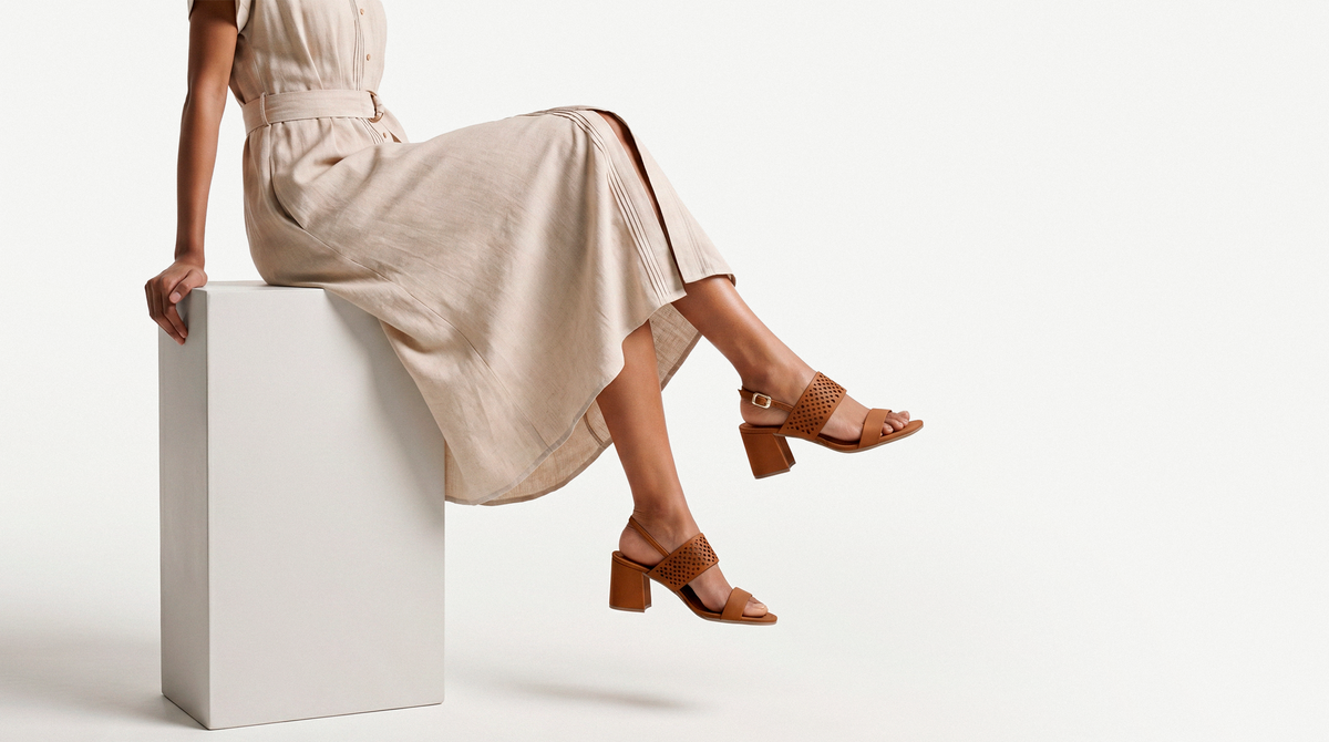 Sandalia Salto Medio 858049 Napa Rock Caramelo