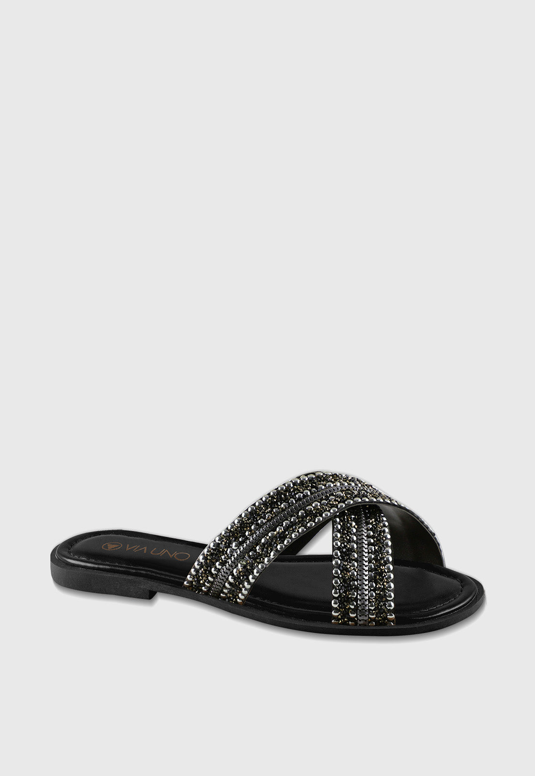 Sandalia Flat 869052 Tira Lux Preto