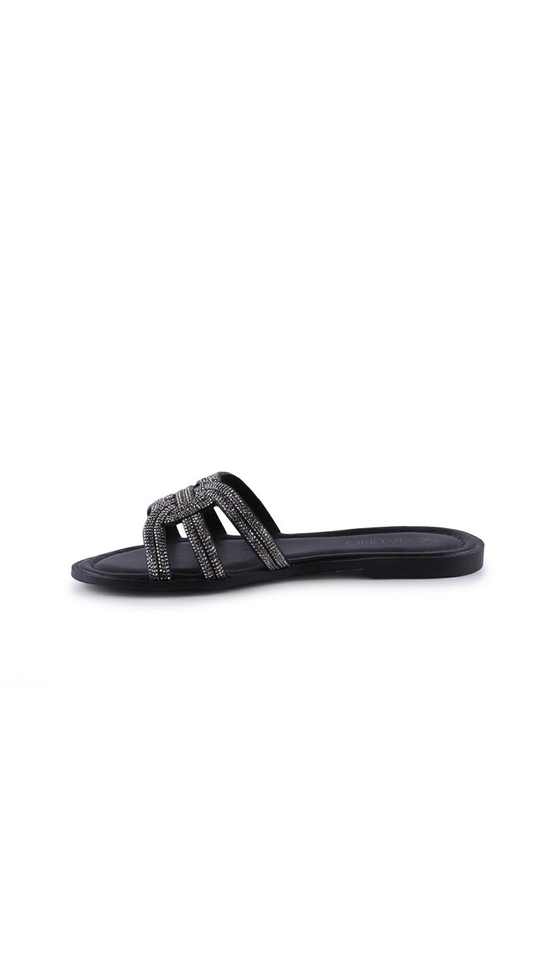 Sandalia Flat 869060  Preto/Grafite