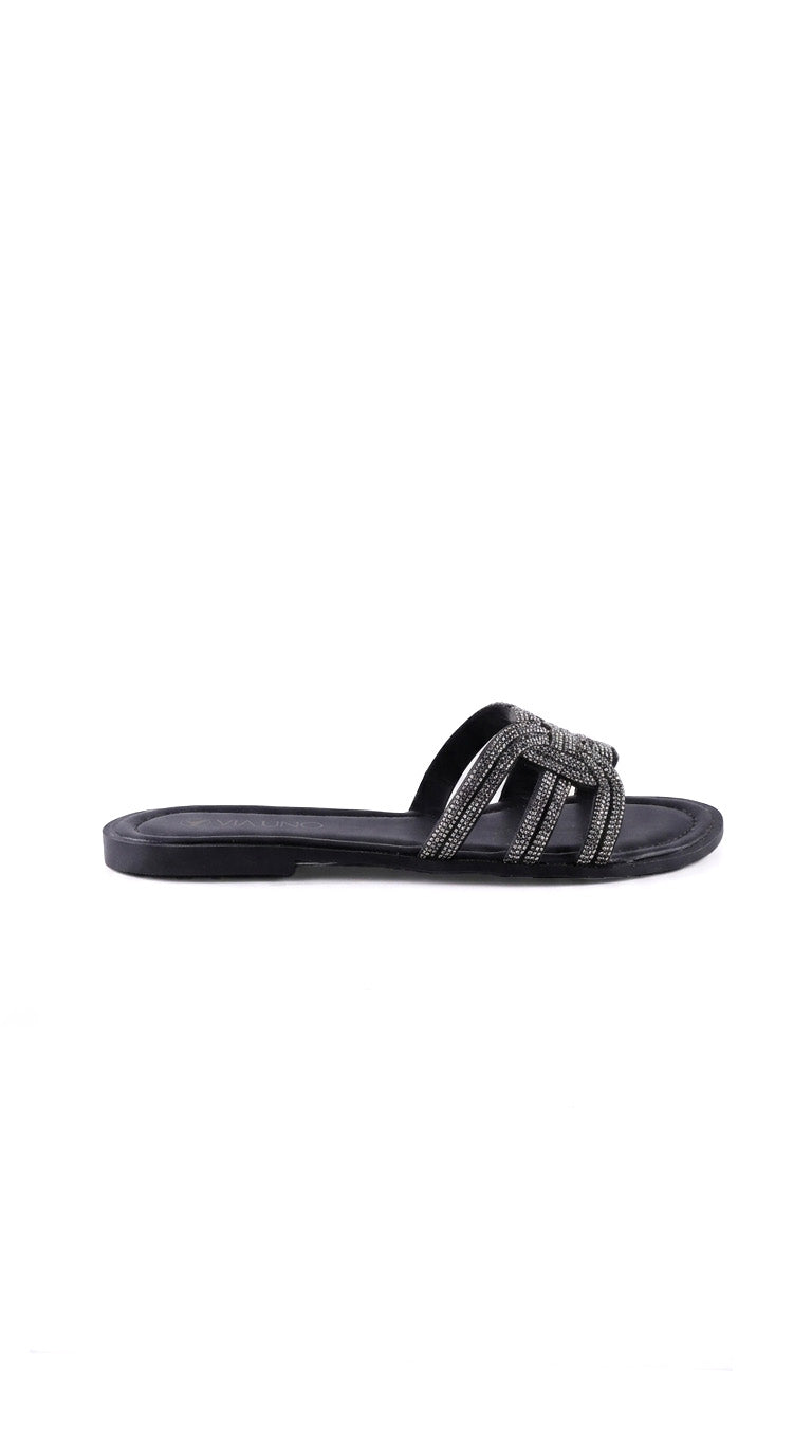 Sandalia Flat 869060  Preto/Grafite
