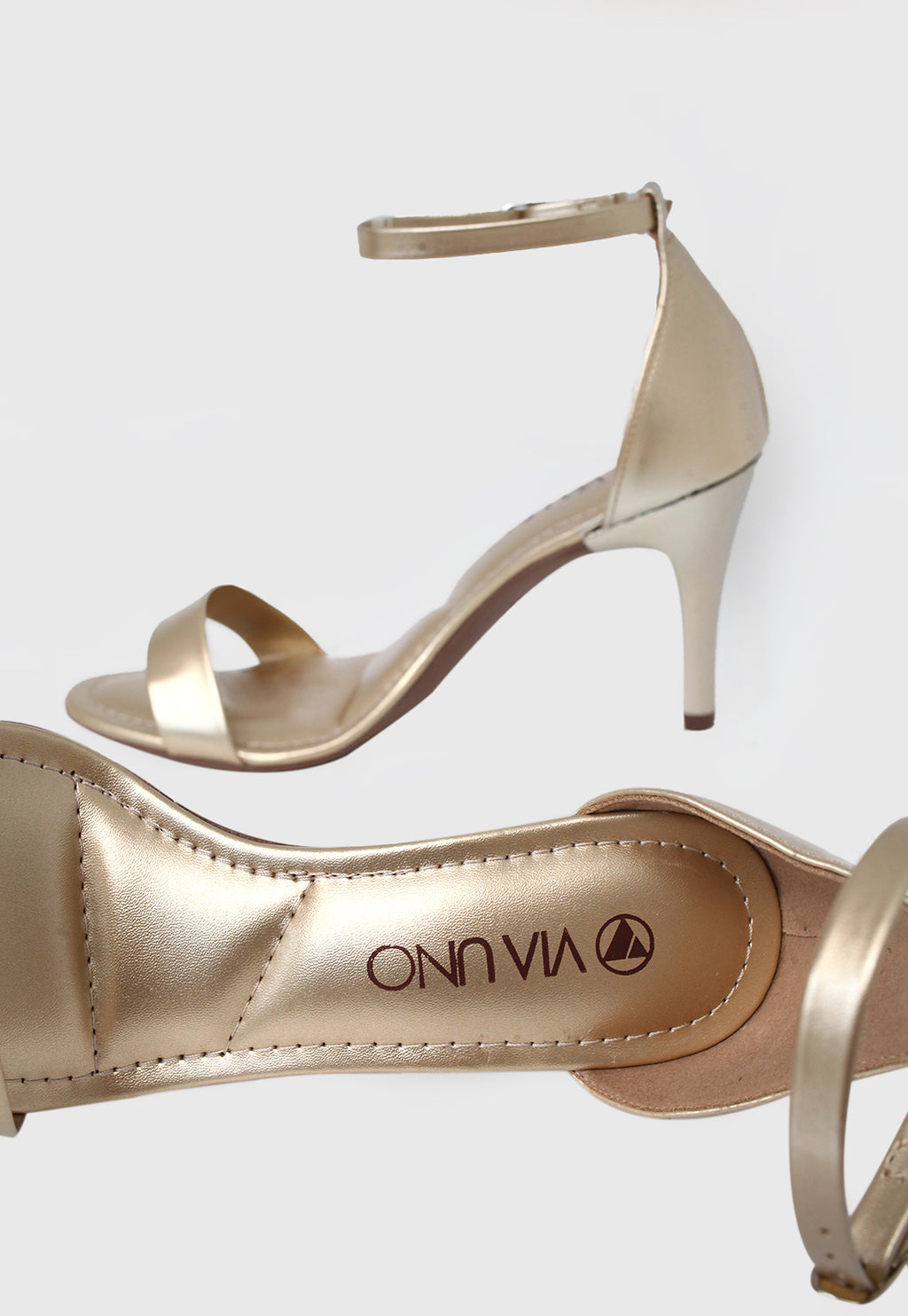 Sandalia Salto Alto 873002 Metalizado Dourado