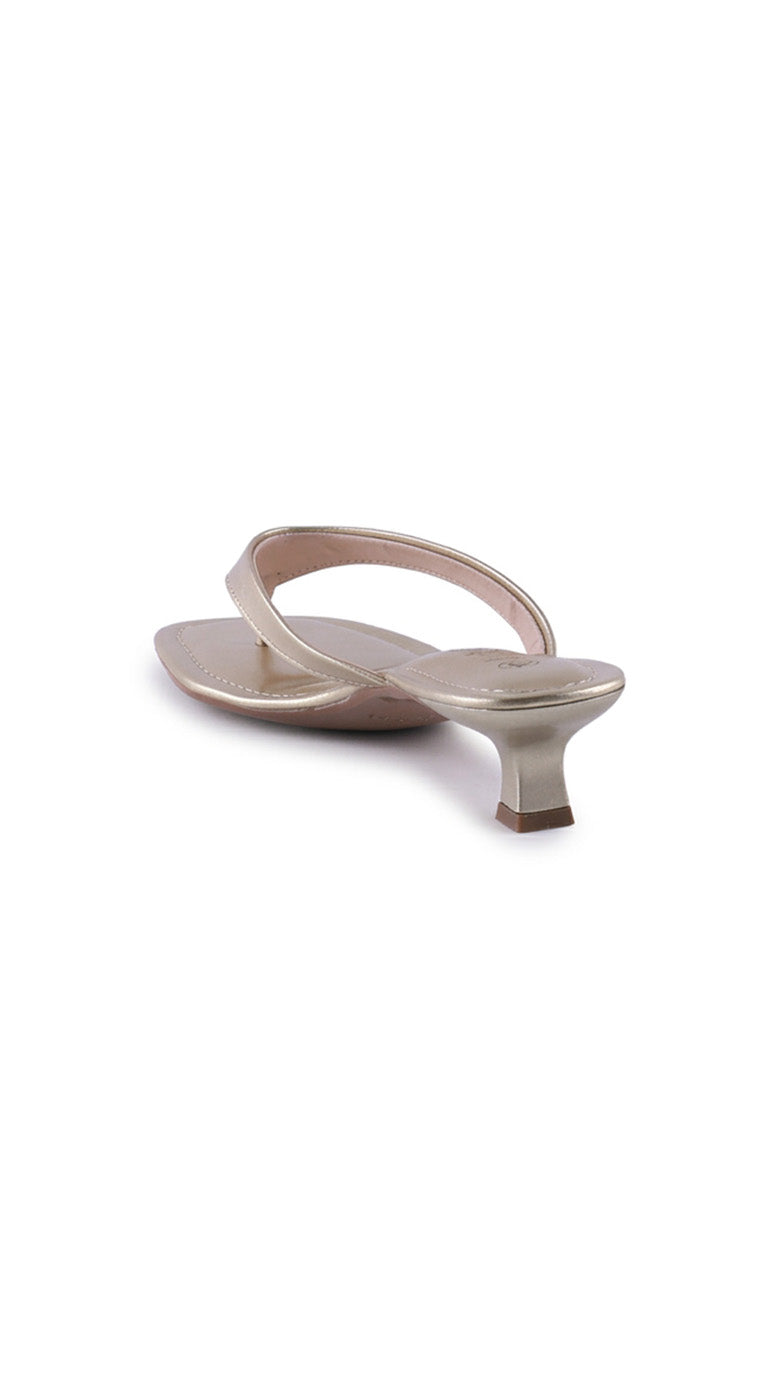 Tamanco Baixo 876008 Metalizado Ouro Light