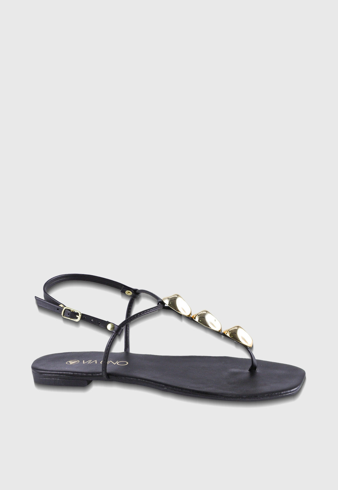 Sandalia Flat 450263 Mestiço Preto