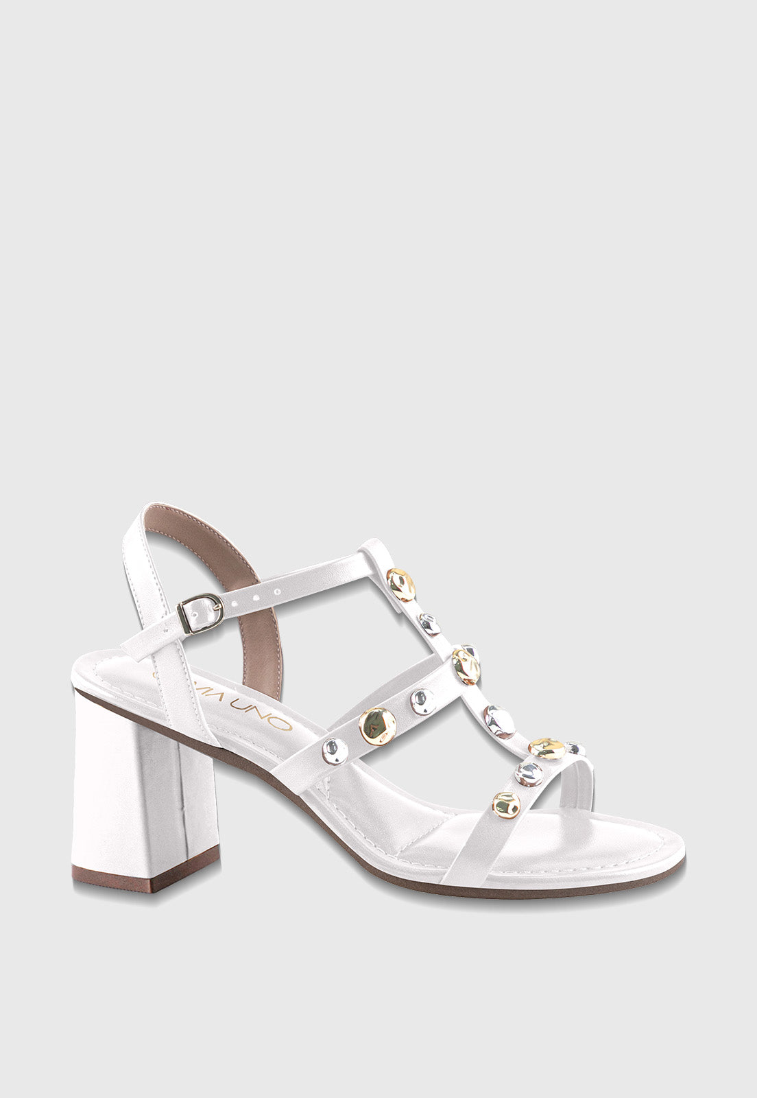 Sandalia Salto Medio 942001 Napa Rock Off White