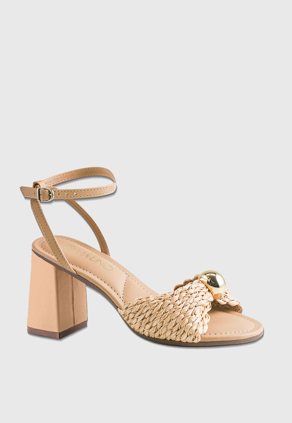 Sandalia Salto Medio 942002 Mestiço Palha