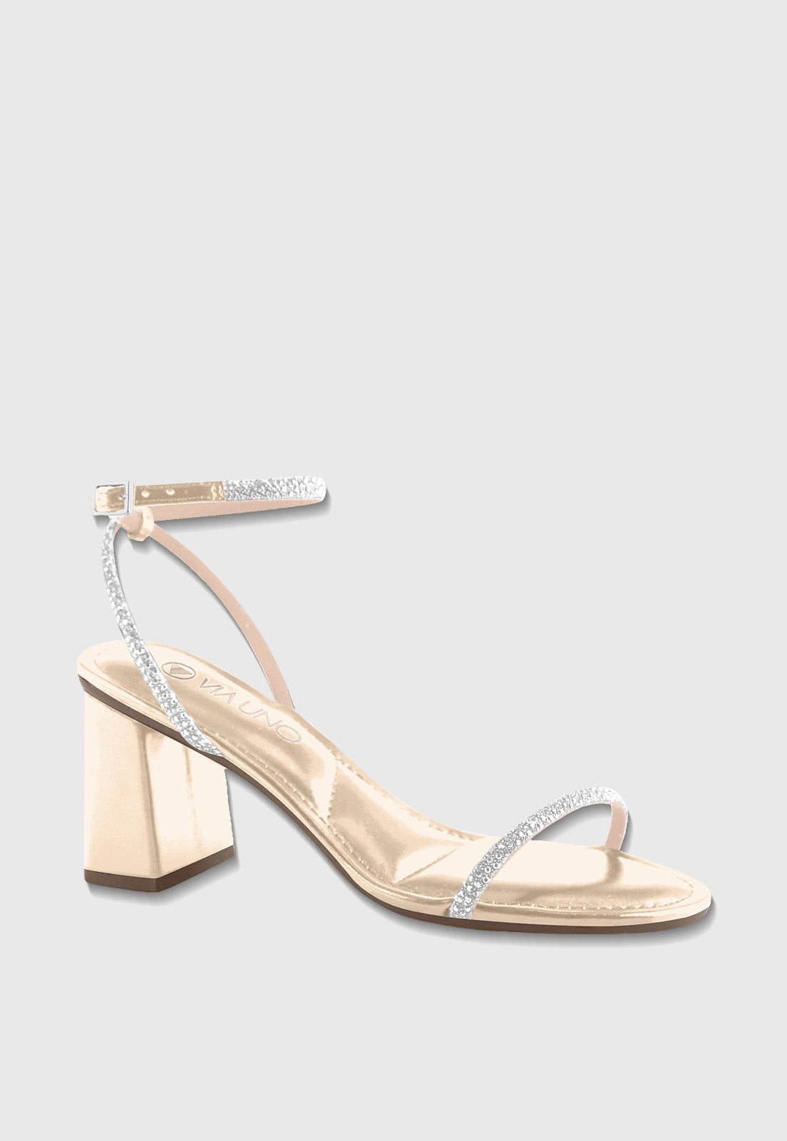 Sandalia Salto Medio 942010 Metalizado Dourado