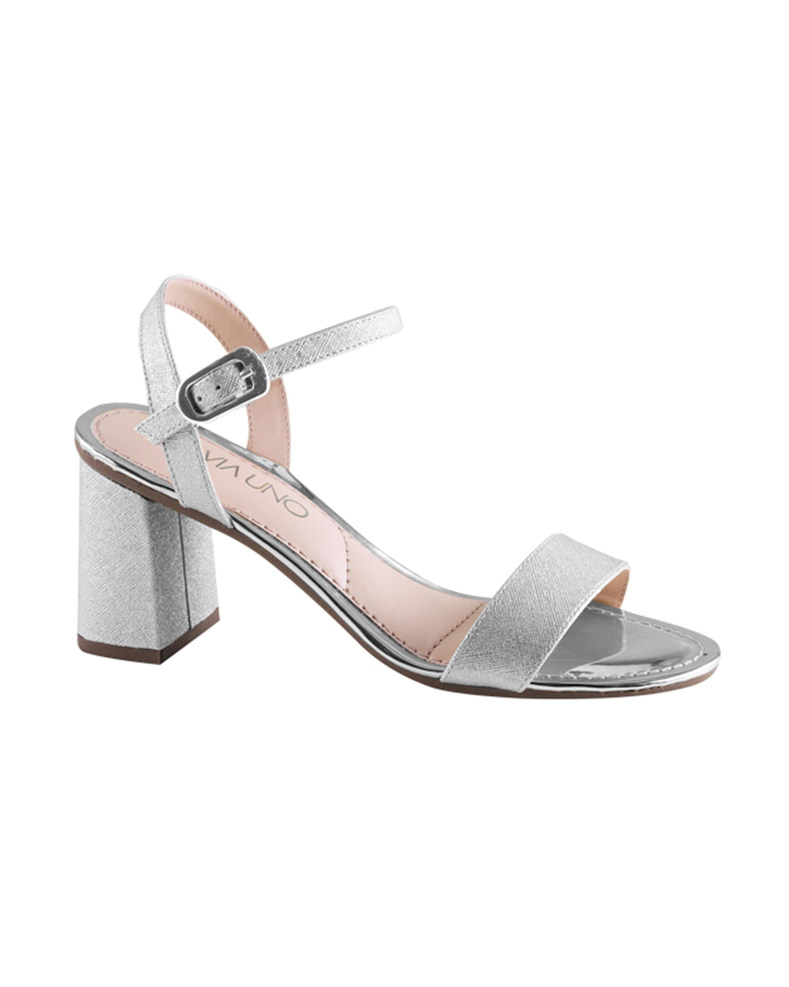 Sandalia Salto Alto 942050 Glitter Prata