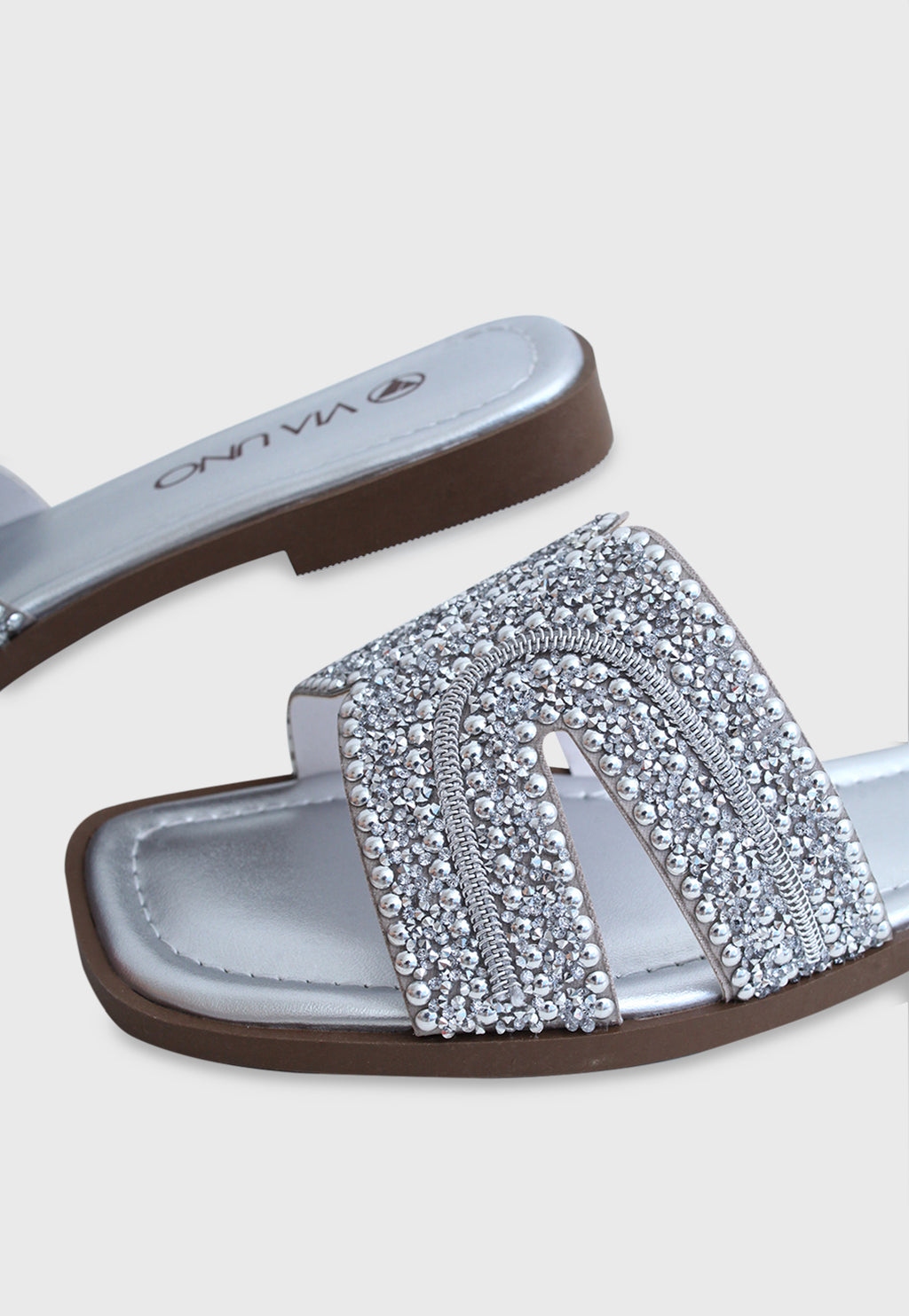 Sandalia Flat 948028 Elegance Prata