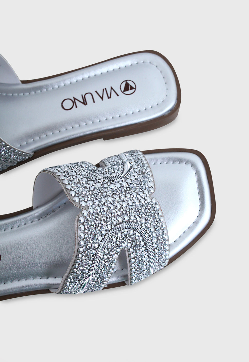 Sandalia Flat 948028 Elegance Prata