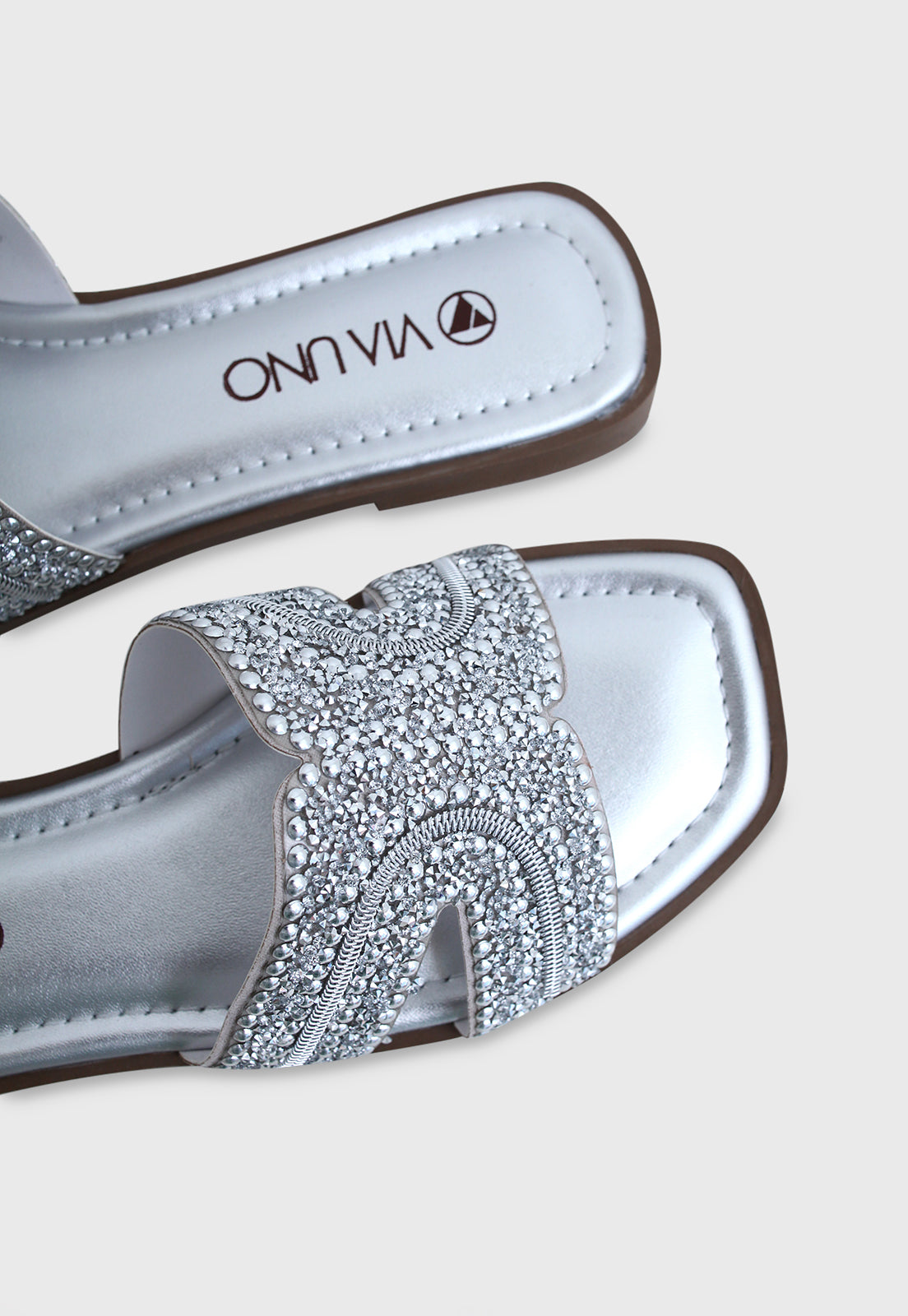 Sandalia Flat 948028 Elegance Prata