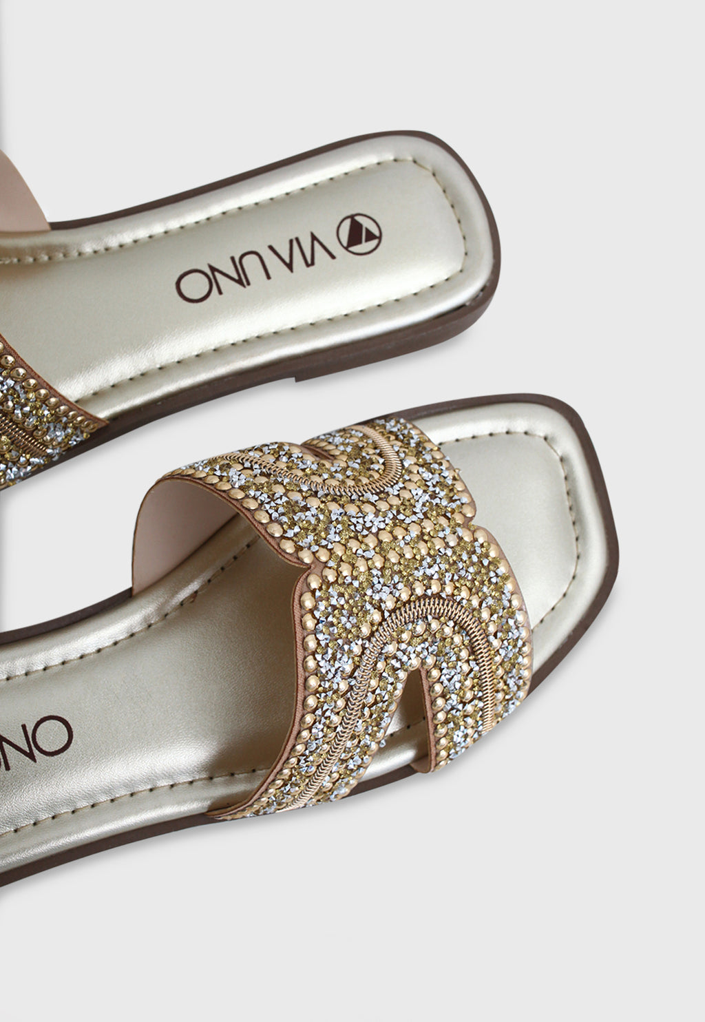 Sandalia Flat 948028 Elegance Ouro Light