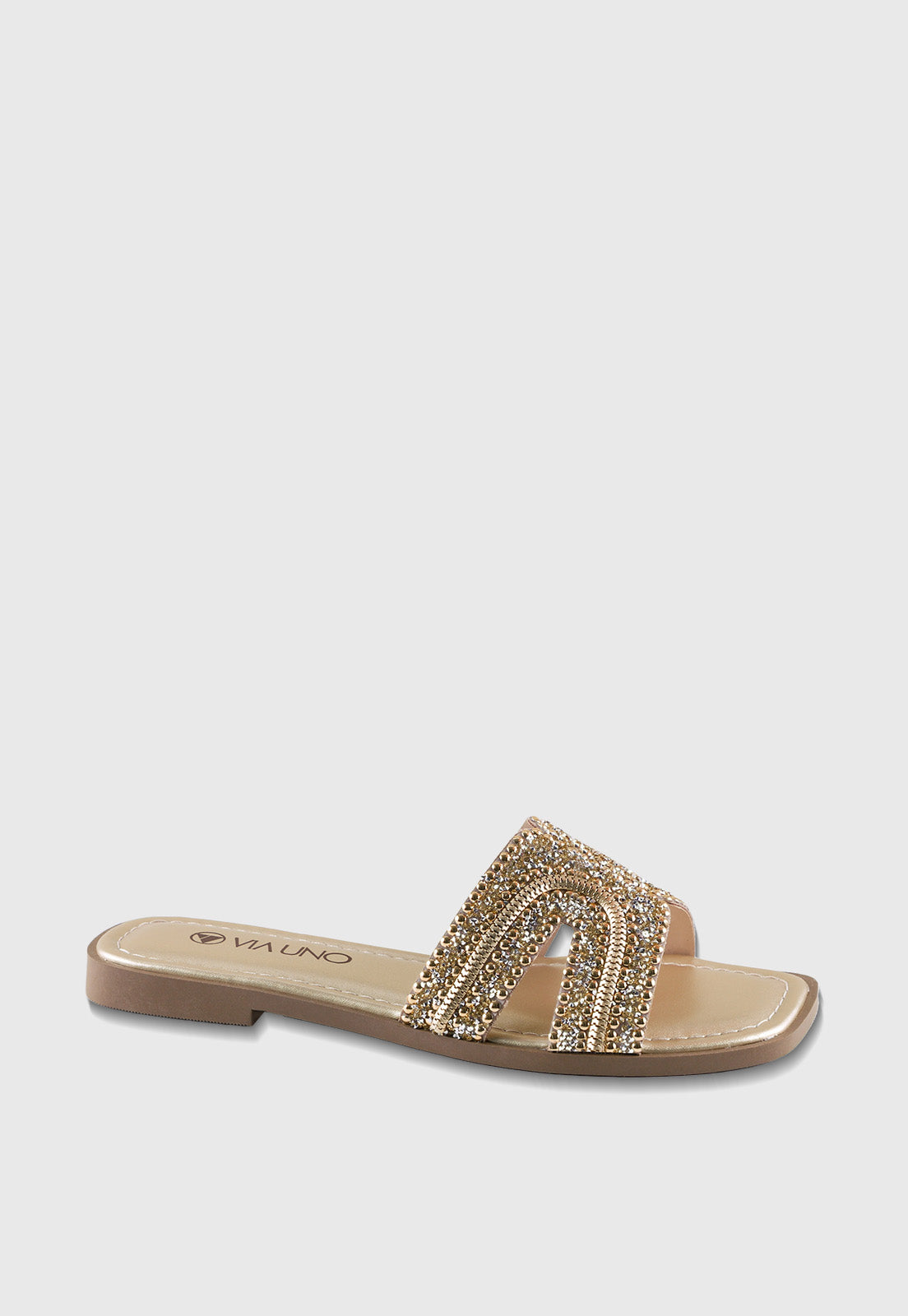 Sandalia Flat 948028 Elegance Ouro Light