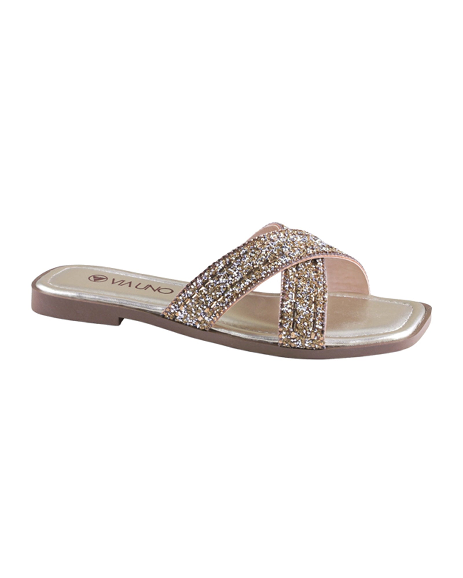 Sandalia Flat 948044 Tira Ouro
