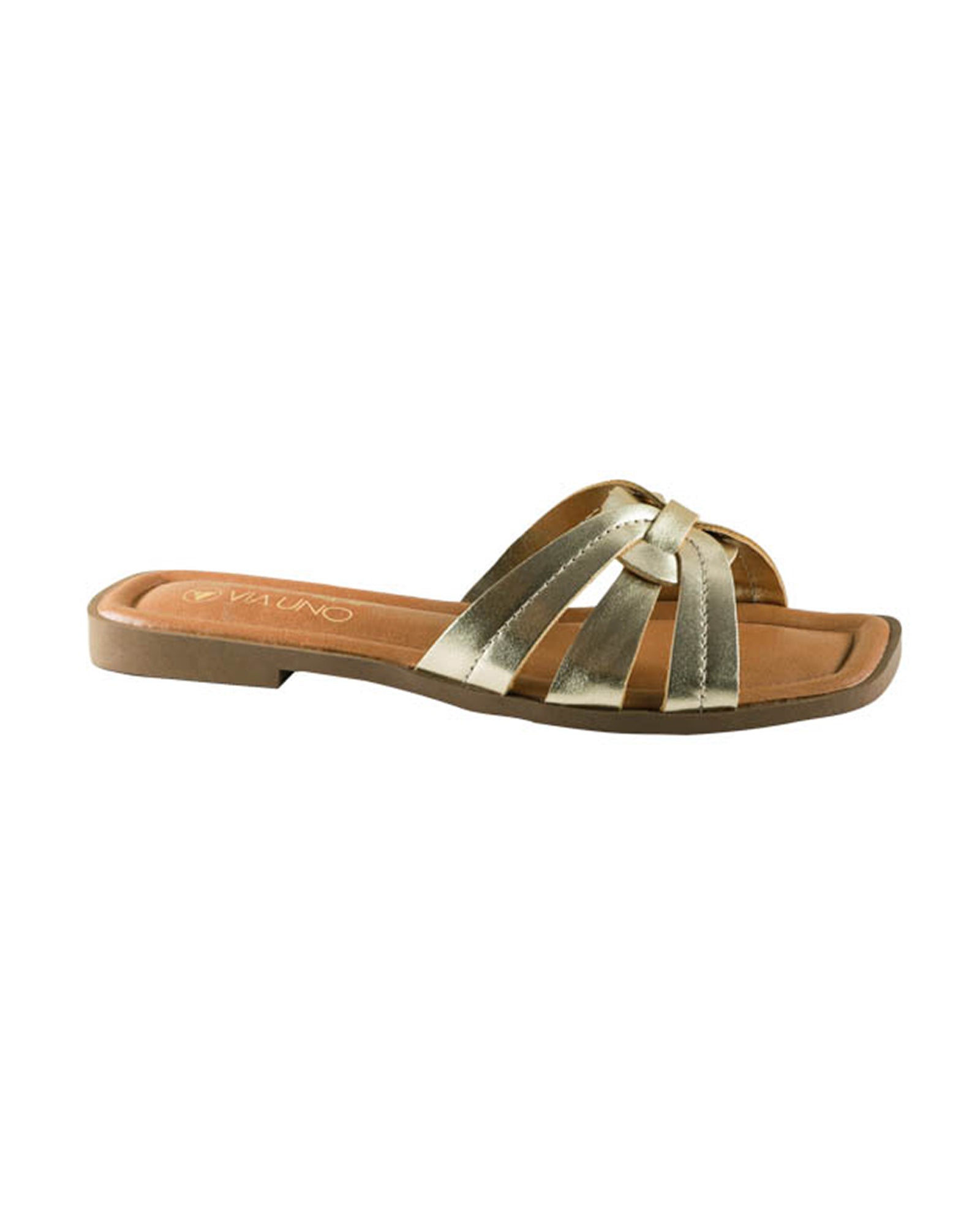 Sandalia Flat 948098 Metalizado Dourado