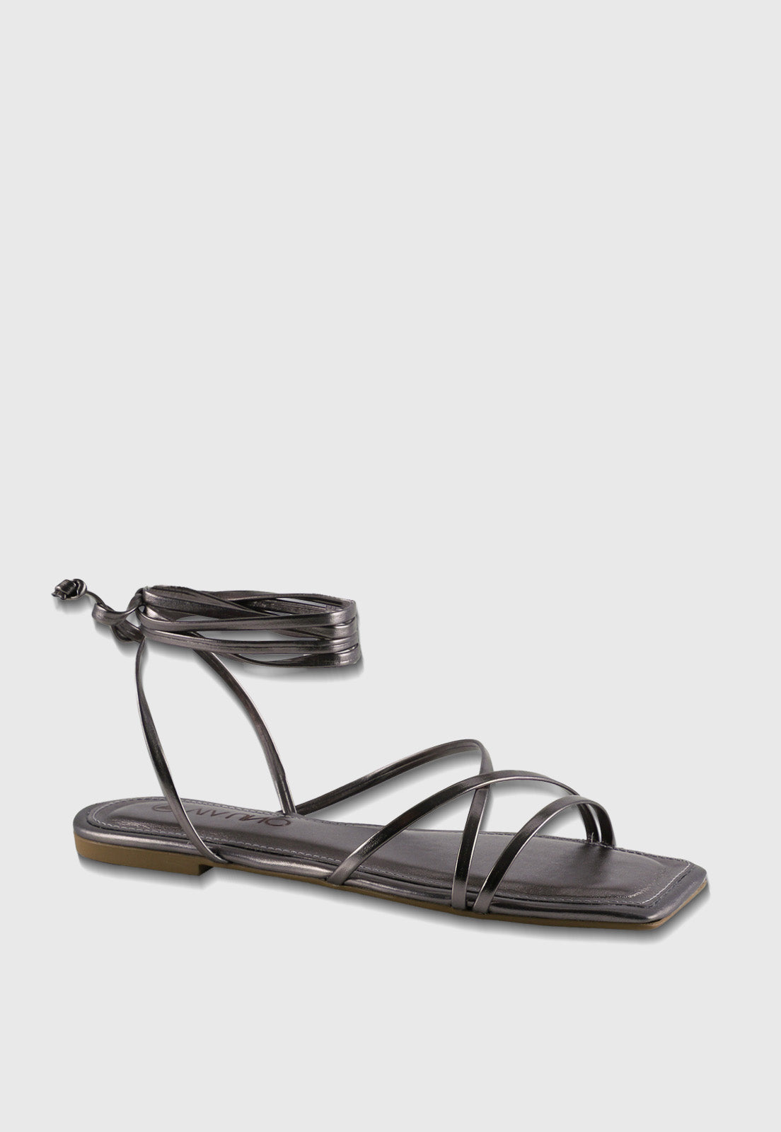 Sandalia Flat 611017 Metalizado Pewter