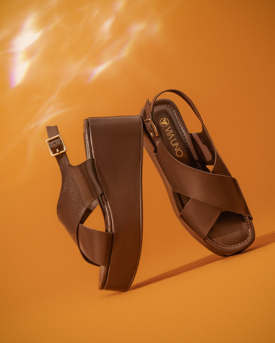 Sandalia Anabela 639034 Napa Rock Marrom