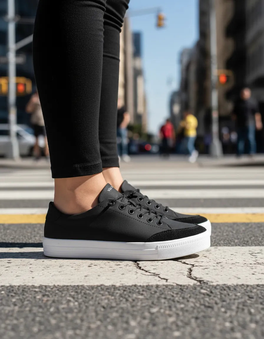 Tênis Feminino Via Uno 1036006 Tec Preto