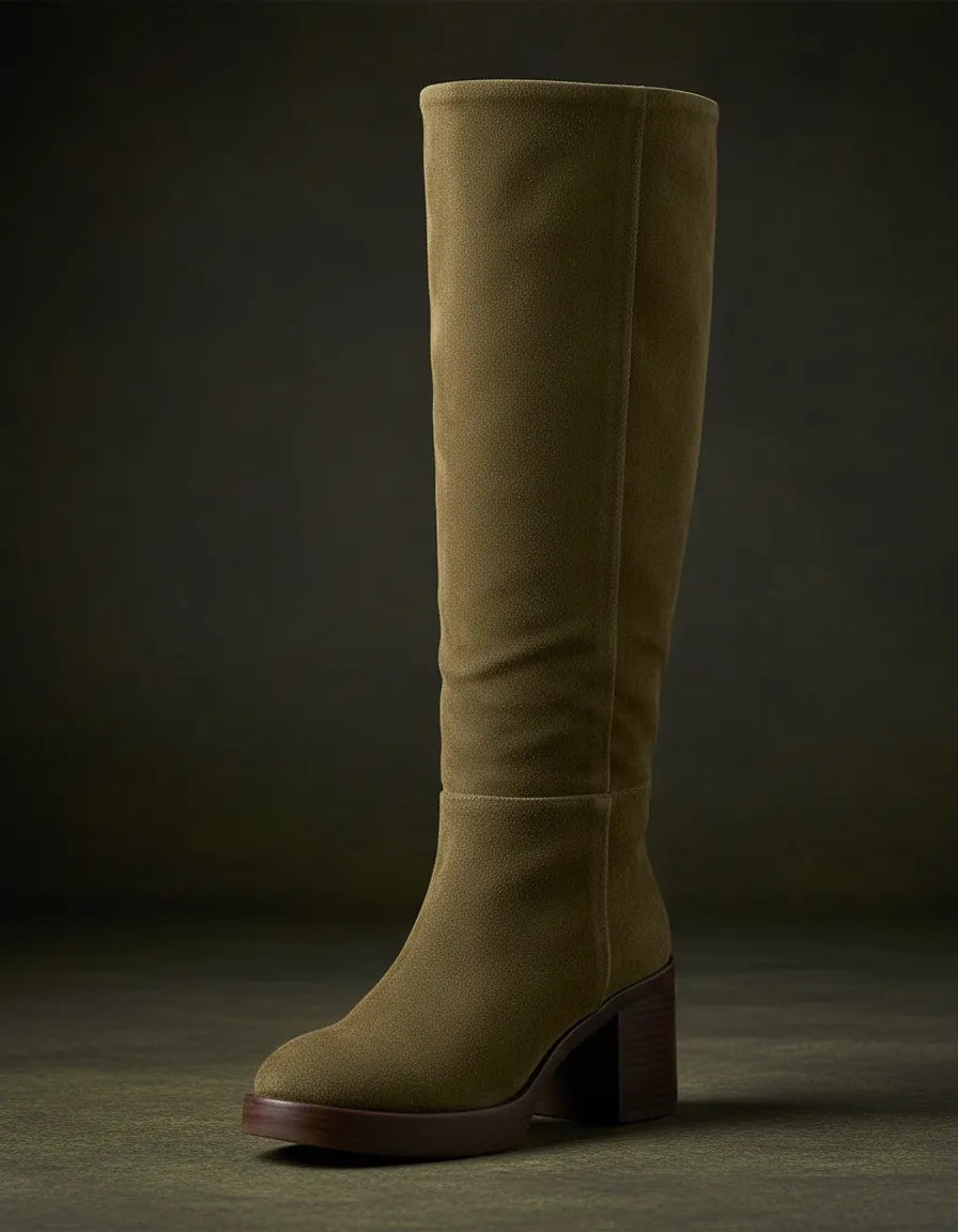 Bota Cano Longo Couro Minelli Paris RV-MNLL02 Militar