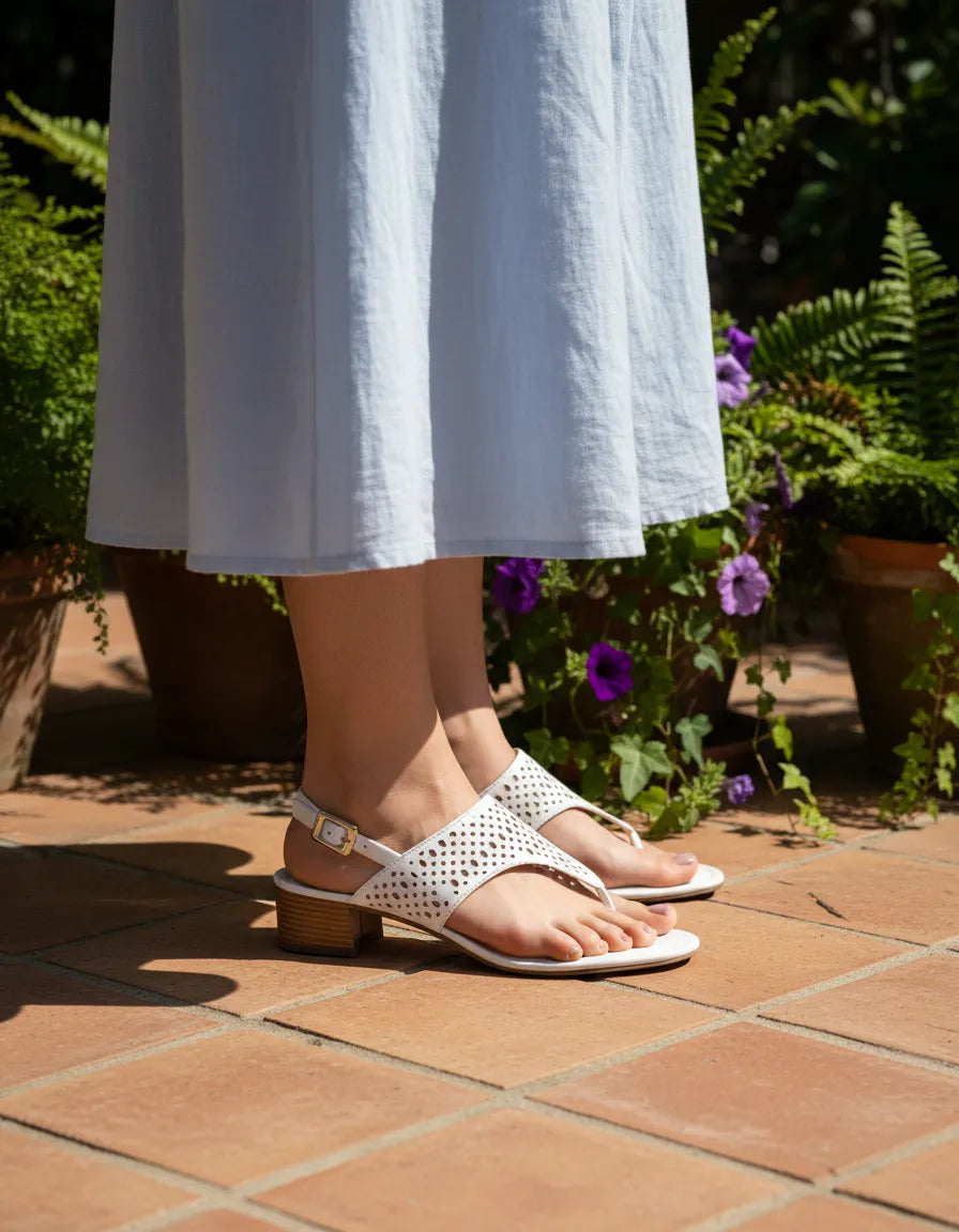 Sandalia Salto Baixo 852021 Napa Rock Off White
