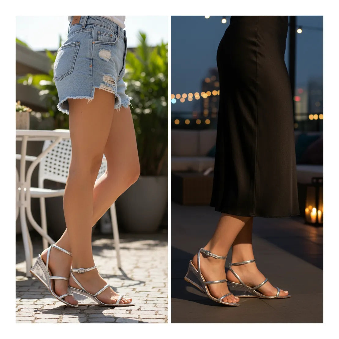 Sandalia Salto Medio 1037002 Napa Rock Prata