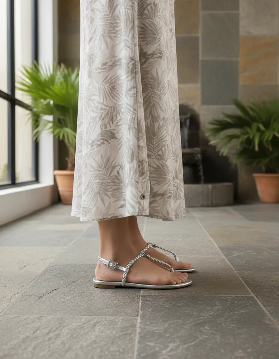 Sandalia Flat 950034 Sun Glow Prata