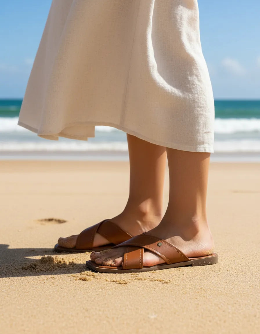Sandalia Flat 948097 Napa Rock Caramelo
