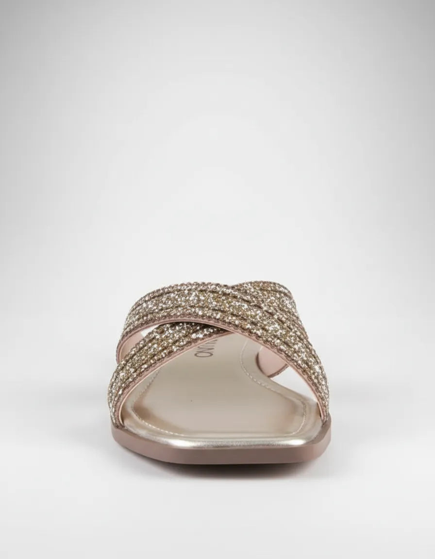 Sandalia Flat 948044 Tira Ouro