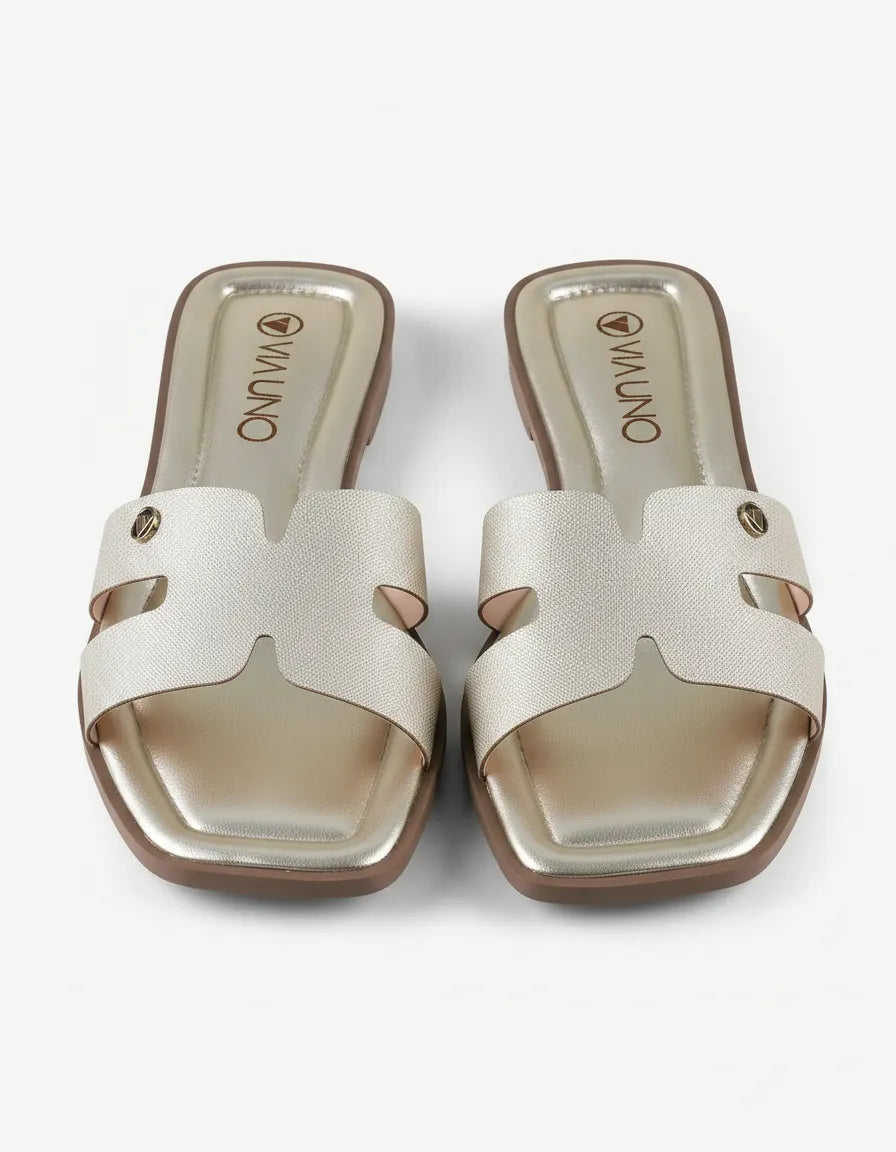 Sandalia Flat 948096 Tec Gli Ouro