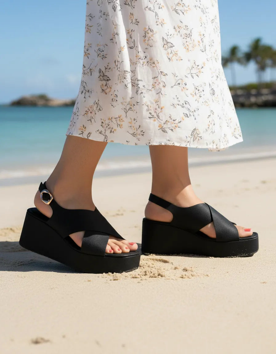 Sandalia Anabela 639034 Napa Destroyer Preto