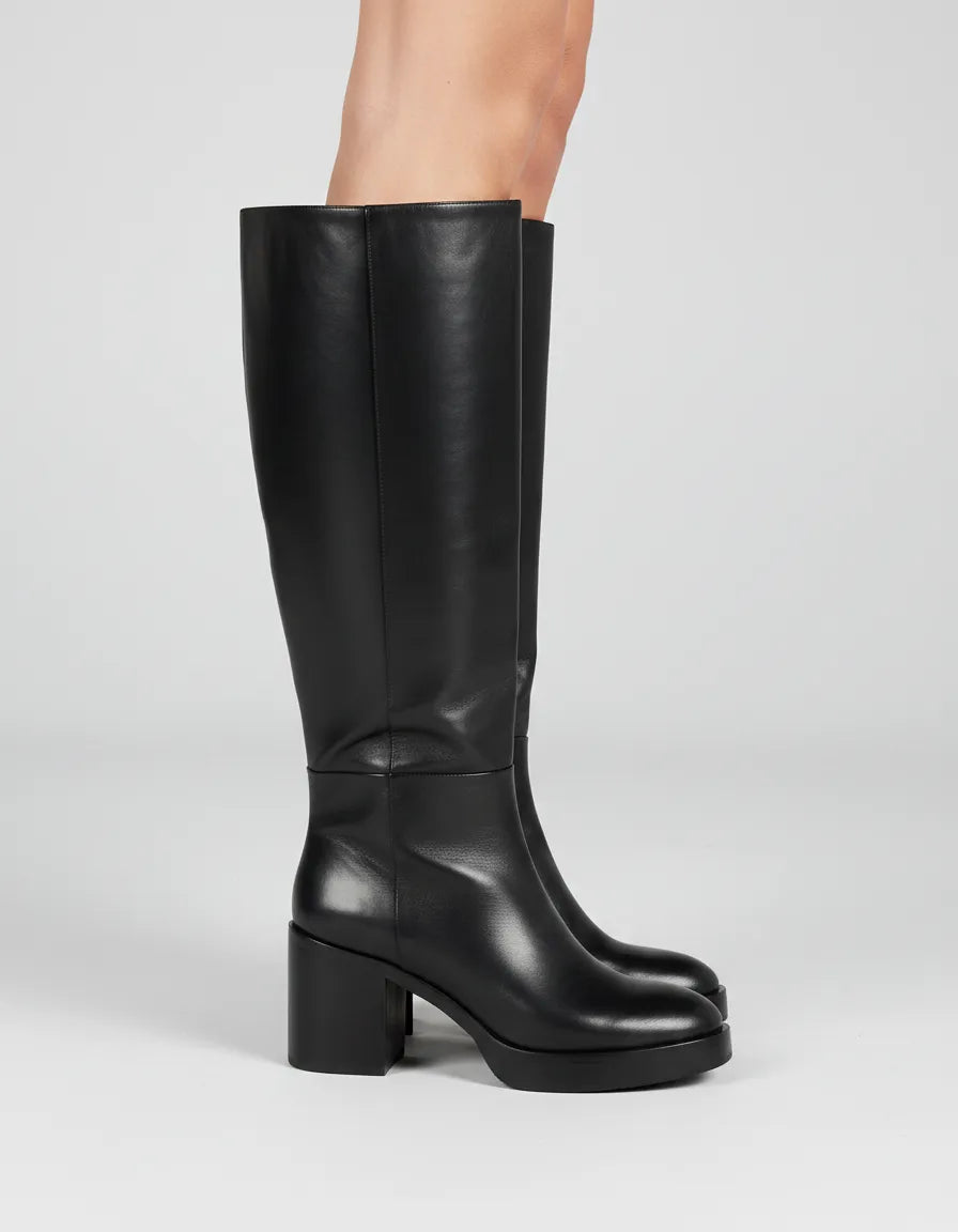 Bota Cano Longo Couro RV-MNLL01   Preta