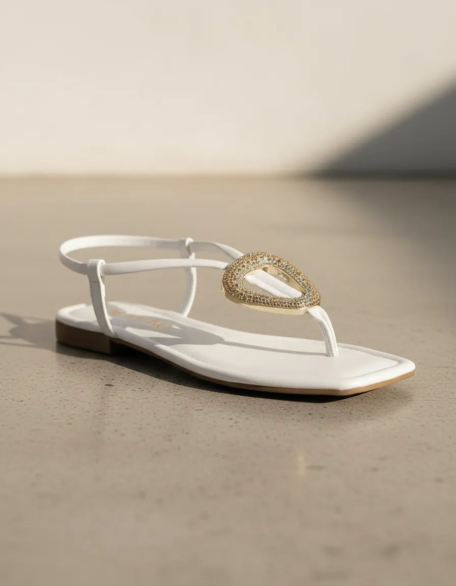 Sandalia Flat 860123 Napa Rock Off White