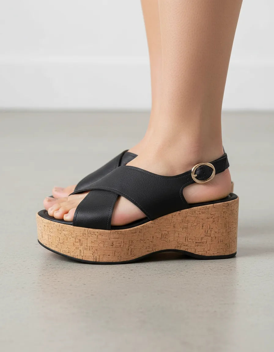 Sandalia Anabela 907022 Napa Destroyer Preto