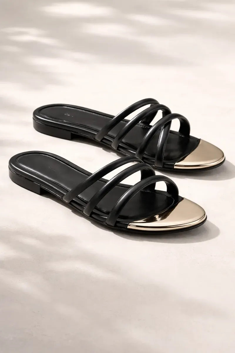 Sandalia Flat 1005006 Napa Rock Preto