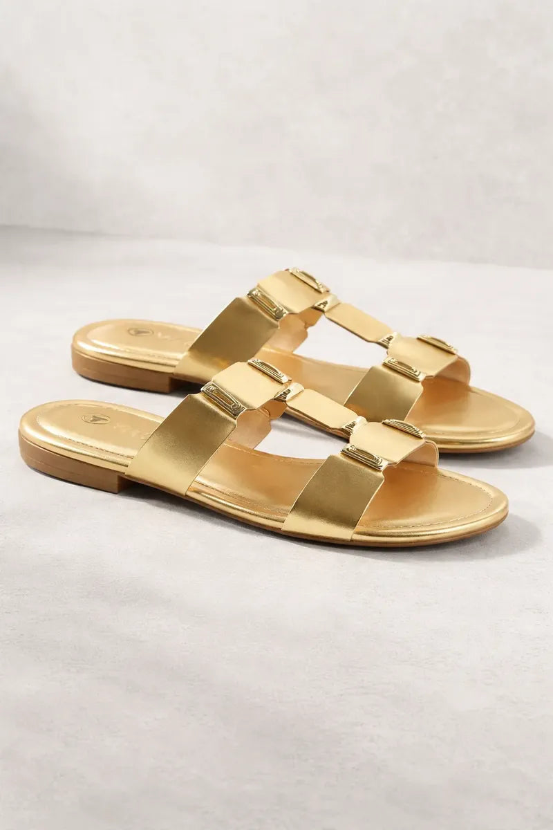 Sandalia Flat 859134 Sun Glo C Ouro Light