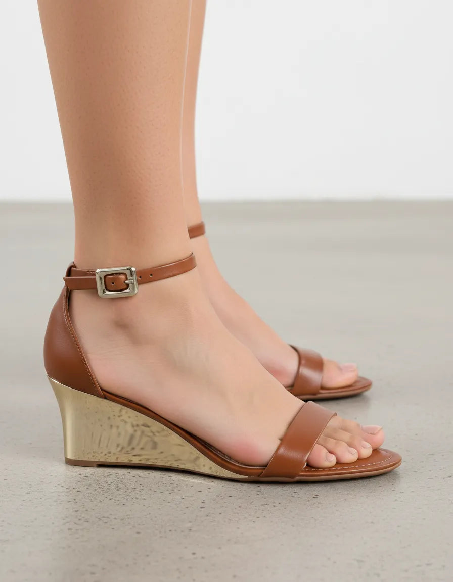 Sandalia Salto Medio 1037003 Napa Rock Caramelo